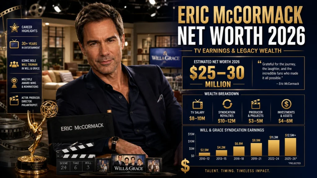 Eric McCormack Net Worth 2026 – Earnings, Acting & Wealth