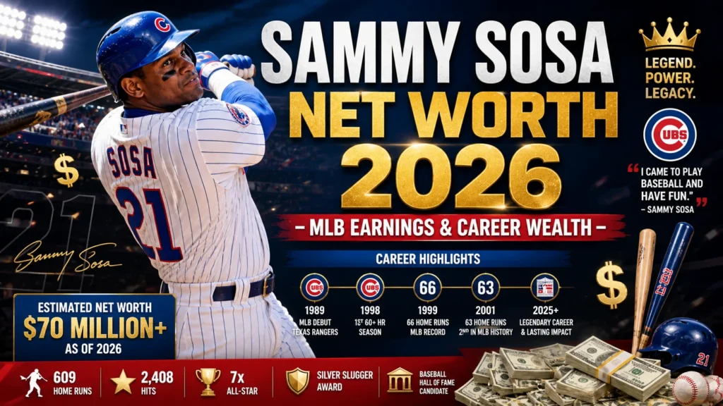 Sammy Sosa Net Worth 2026 β MLB Earnings, Career & Wealth